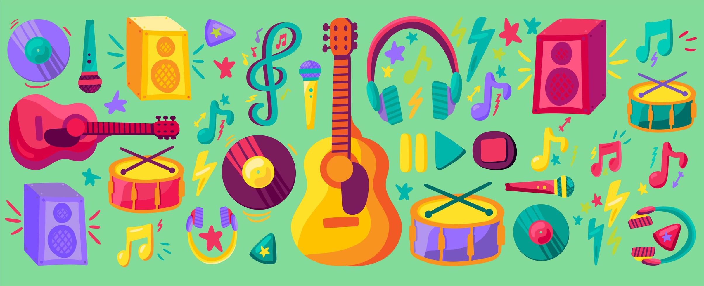 set di clipart piatto banner concerto musicale vettore