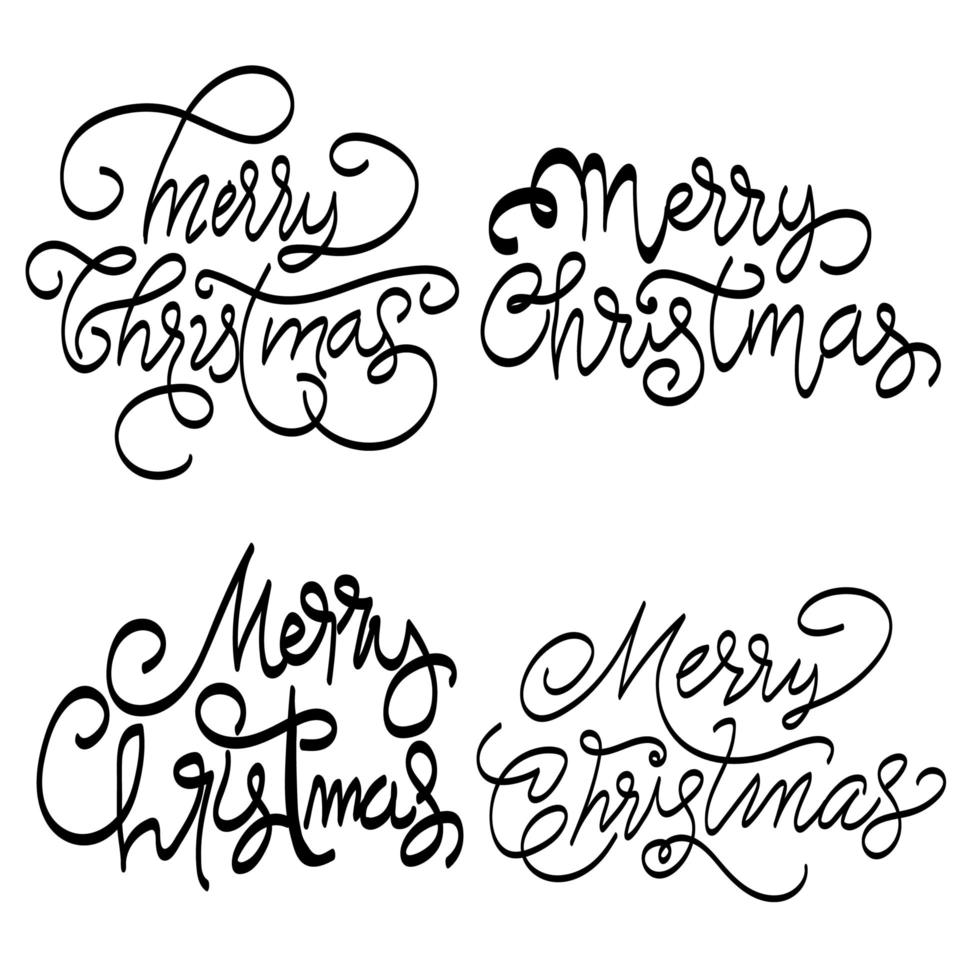 buon natale lettering set di testo vettore