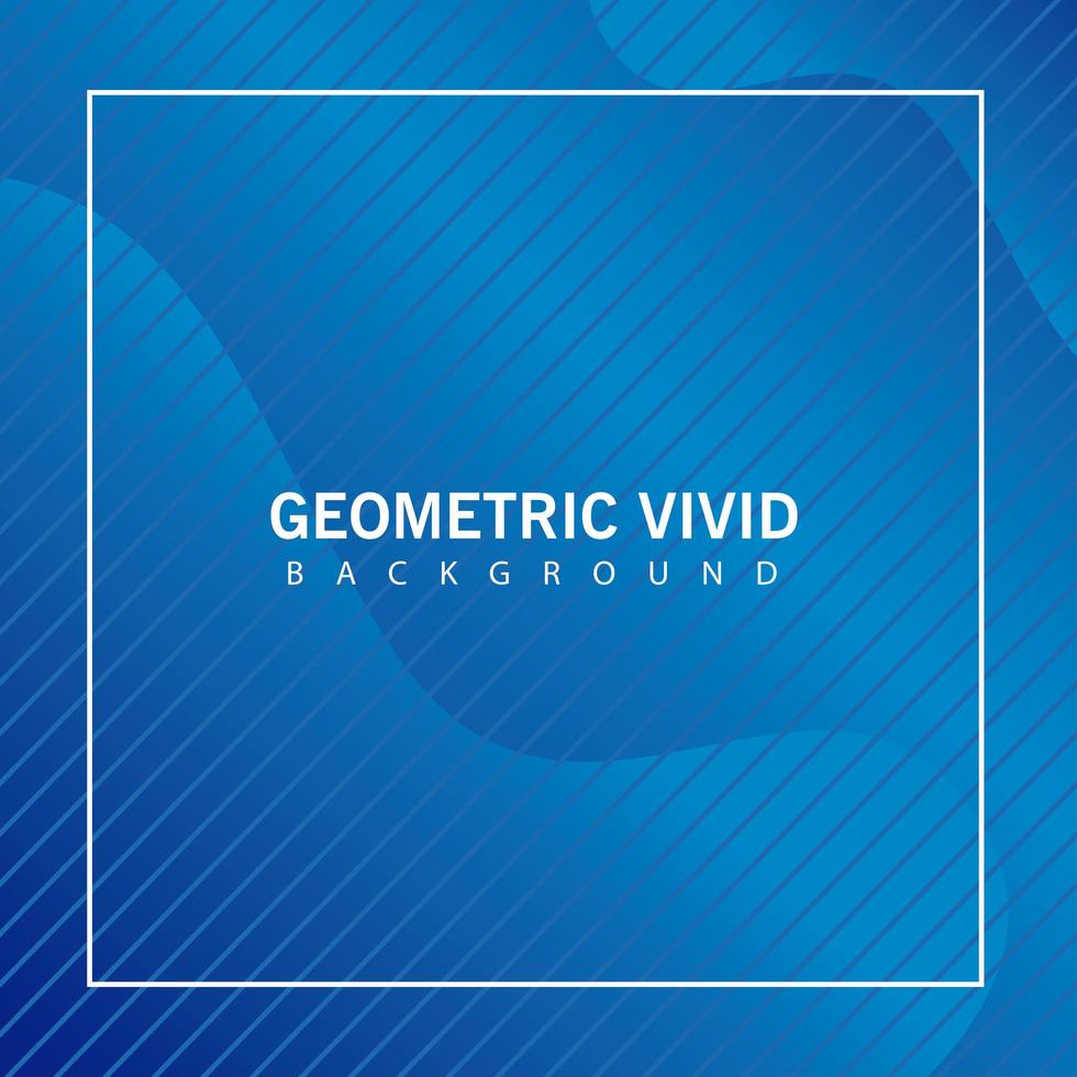 sfondo vivido geometrico blu con cornice quadrata vettore