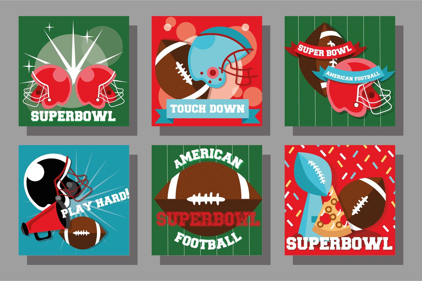 set di design sportivo football americano vettore