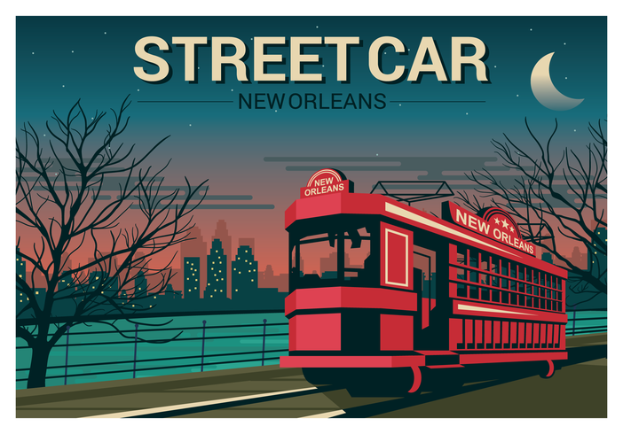 Illustrazione del tram di New Orleans vettore