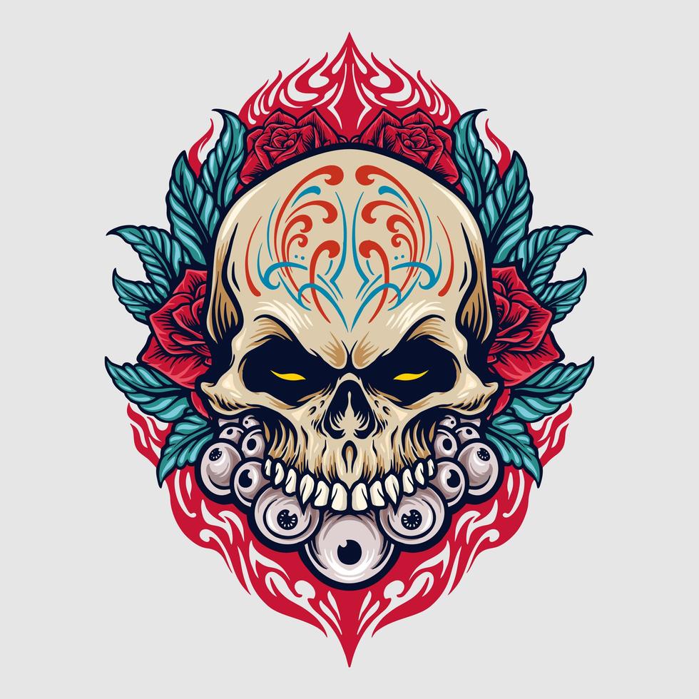 messico teschio di zucchero dia de los muertos illustrazione vettore