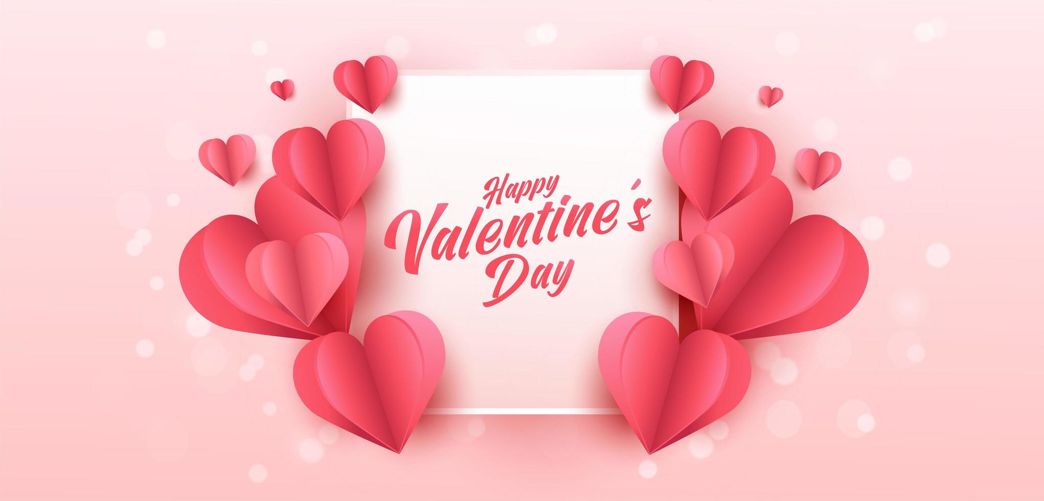 poster o banner di vendita di San Valentino con molti cuori dolci e su sfondo di colore rosa. modello di promozione e shopping o per amore e San Valentino. vettore