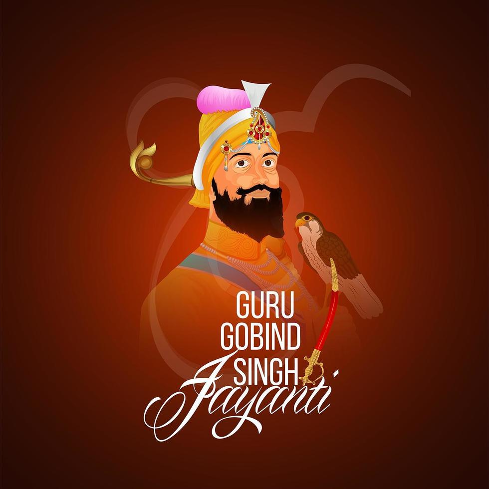 felice guru gobind singh jayanti celebrazione vettore