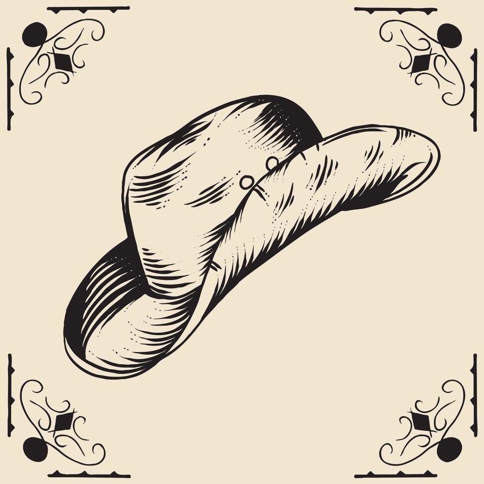 illustrazione di cappello da cowboy vintage vettore