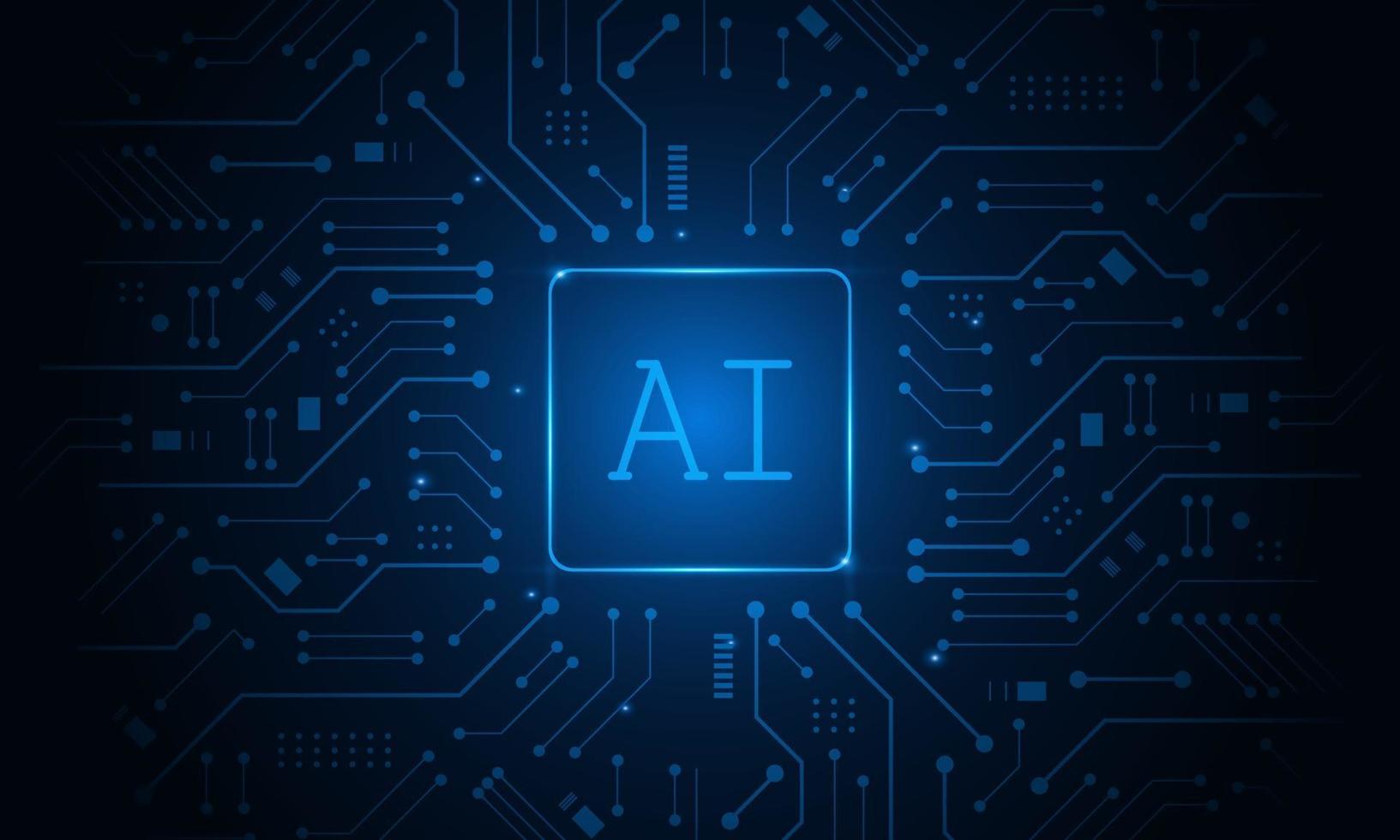 intelligenza artificiale, chipset ai sul circuito stampato, concetto di tecnologia futuristica vettore