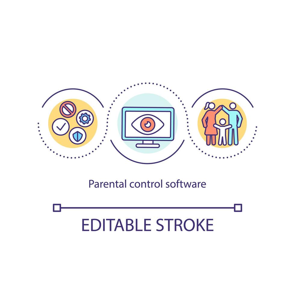 icona del concetto di software di controllo parentale vettore