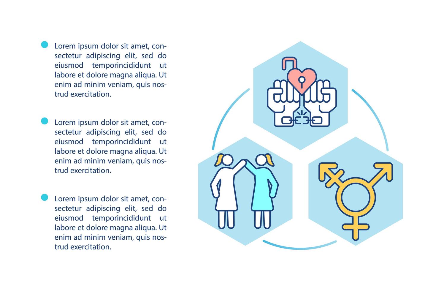 icona del concetto di diversità di genere con testo vettore