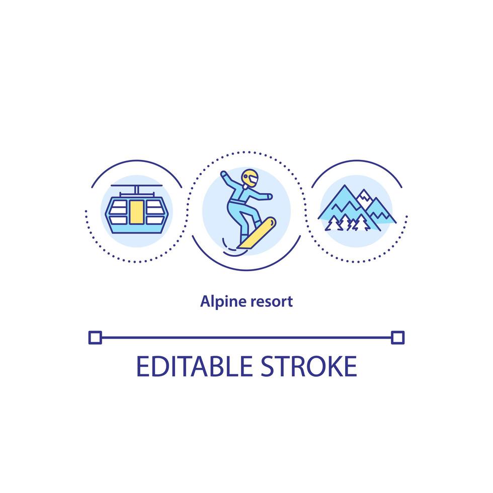 icona del concetto di resort alpino vettore