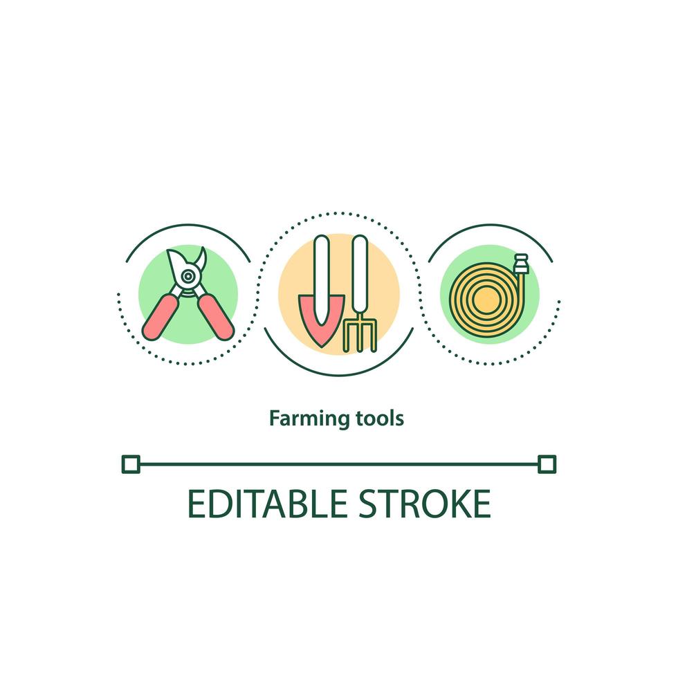 icona del concetto di strumenti di agricoltura vettore