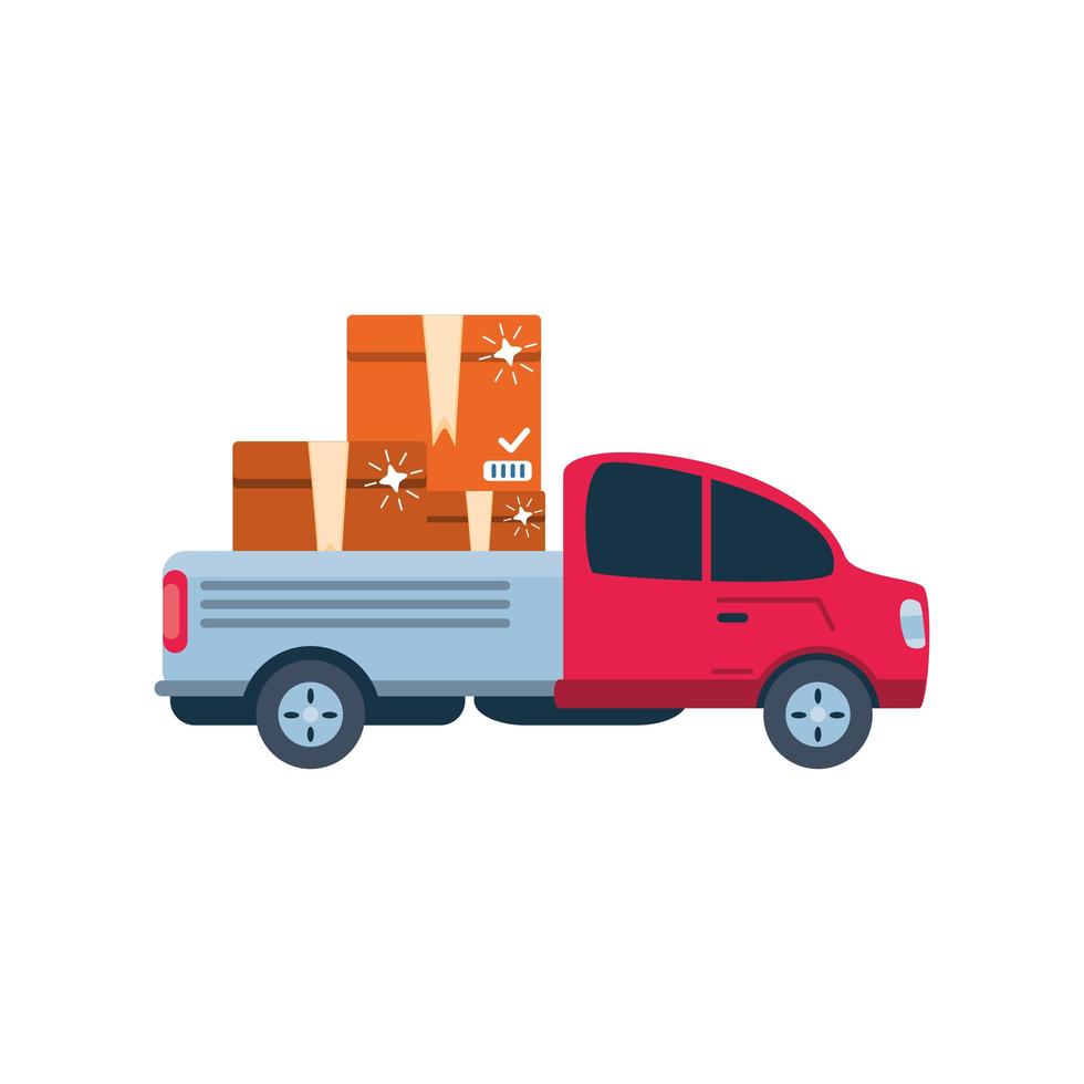 camion, trasporto merci su sfondo bianco vettore