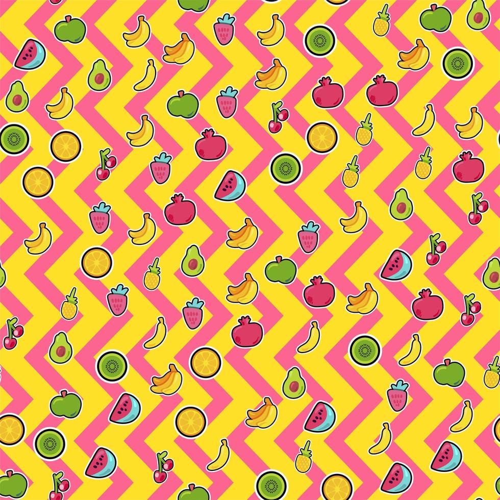 frutti tropicali, bacche vector seamless pattern