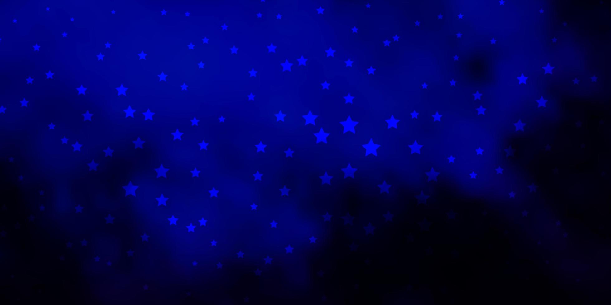 sfondo vettoriale blu scuro con stelle colorate.