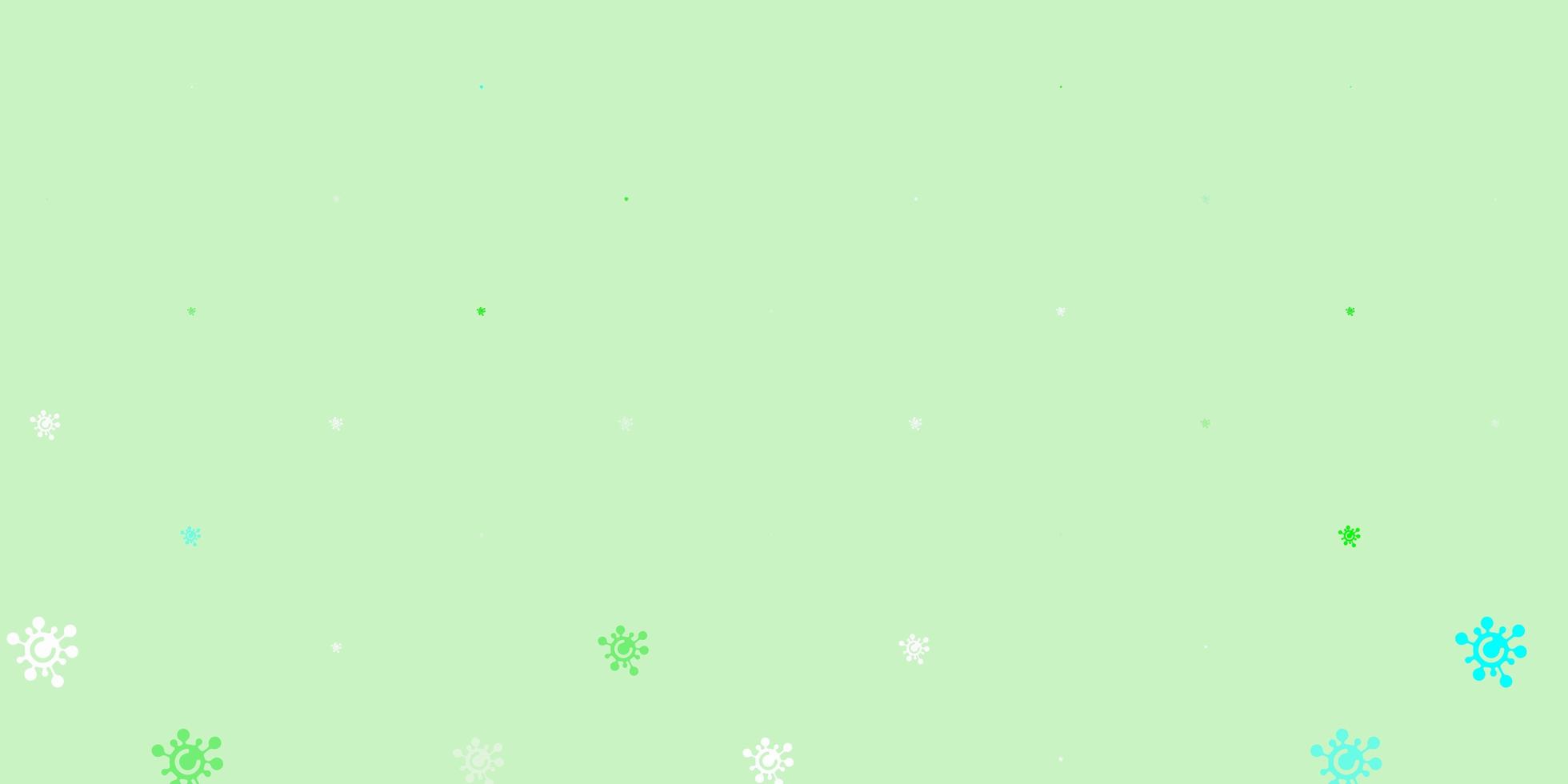 sfondo vettoriale verde chiaro con simboli covid-19.