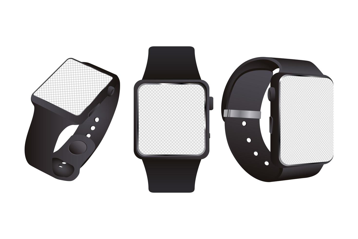 semplici dispositivi mock-up di smartwatch vettore