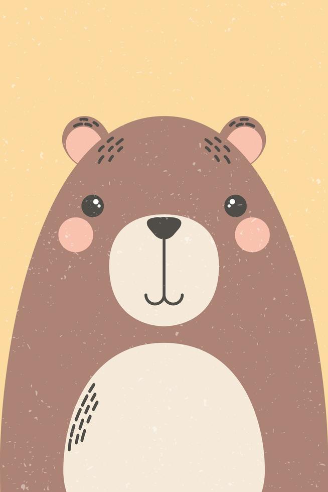 simpatico personaggio dei cartoni animati comico animale orso vettore