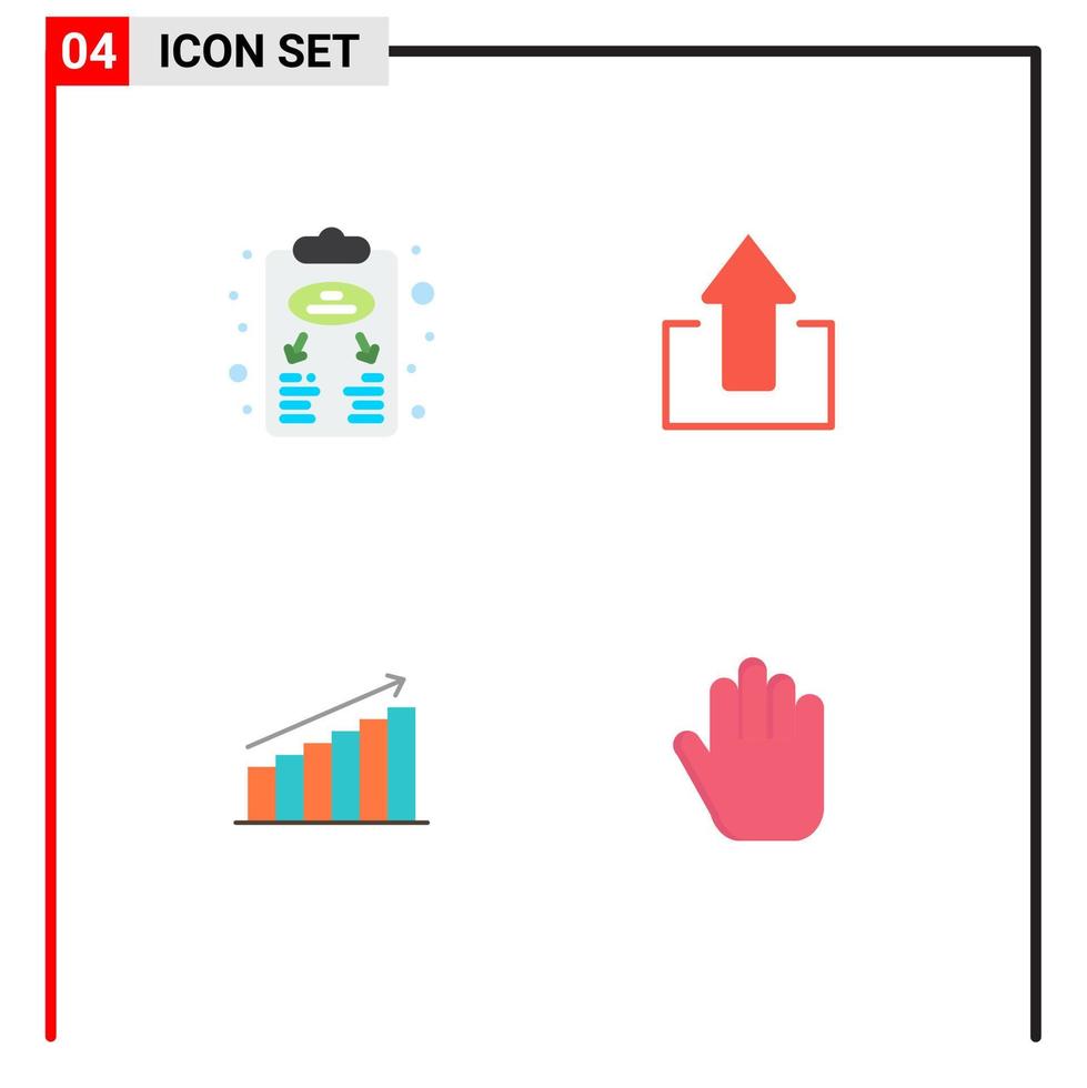 4 utente interfaccia piatto icona imballare di moderno segni e simboli di attività commerciale Piano analisi pianificazione frecce analitica modificabile vettore design elementi