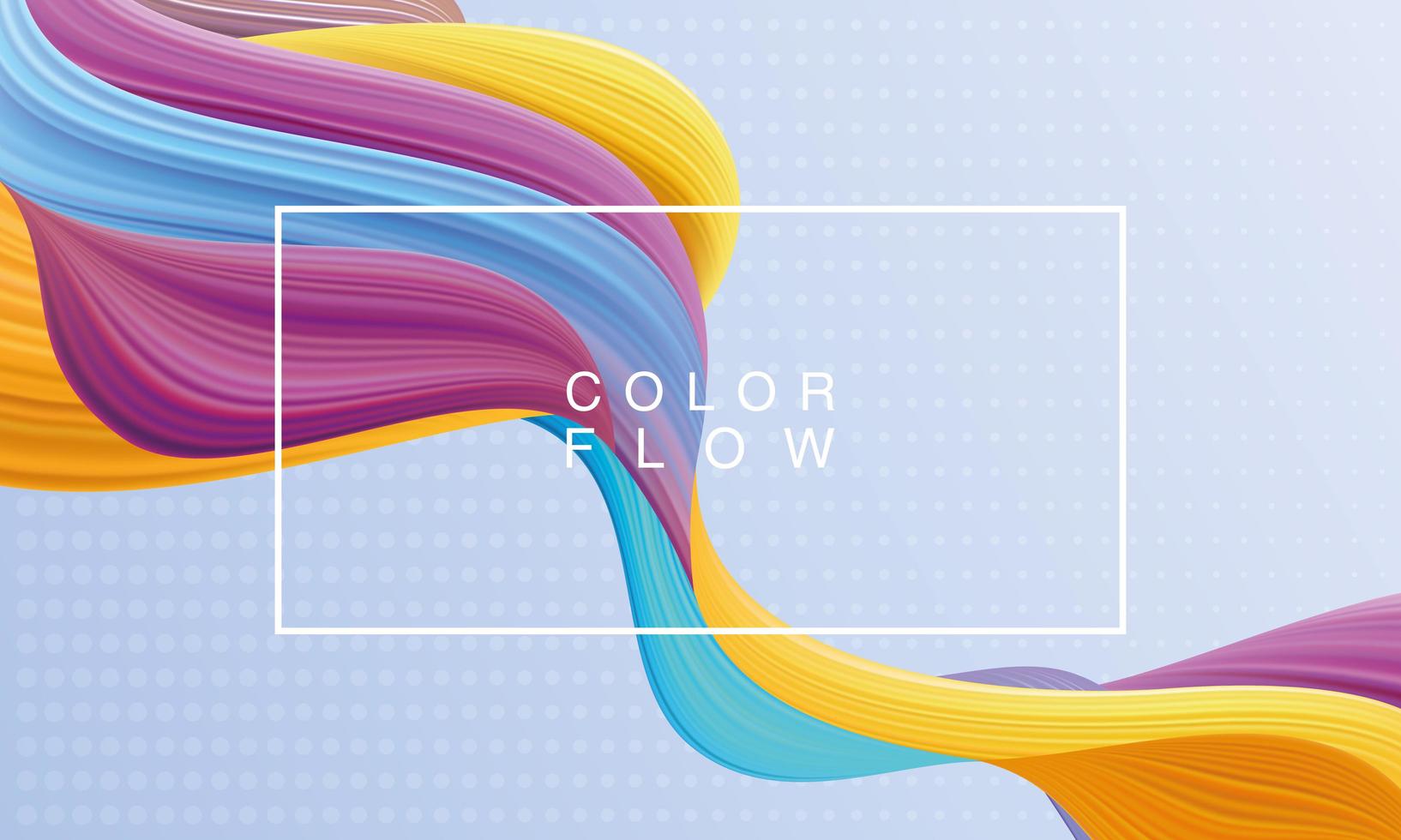 flusso di colori vivaci con poster modello di sfondo cornice rettangolare vettore