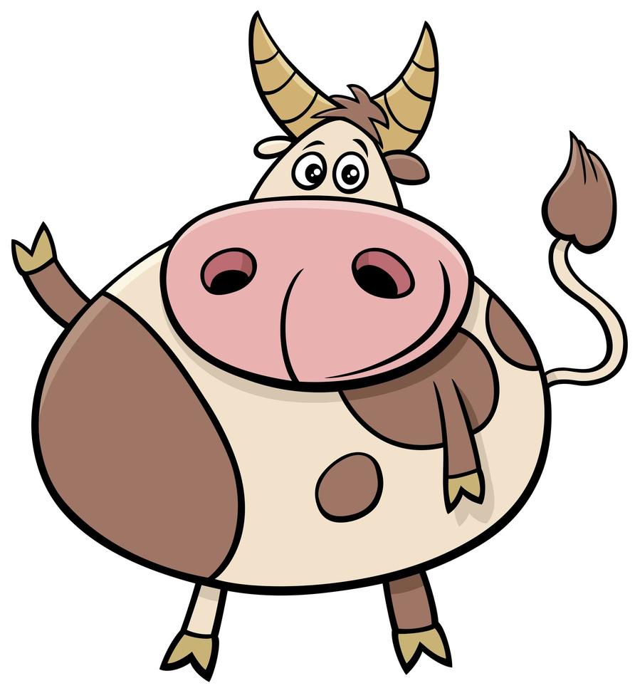 carino bull fattoria degli animali personaggio dei fumetti cartoon illustrazione vettore