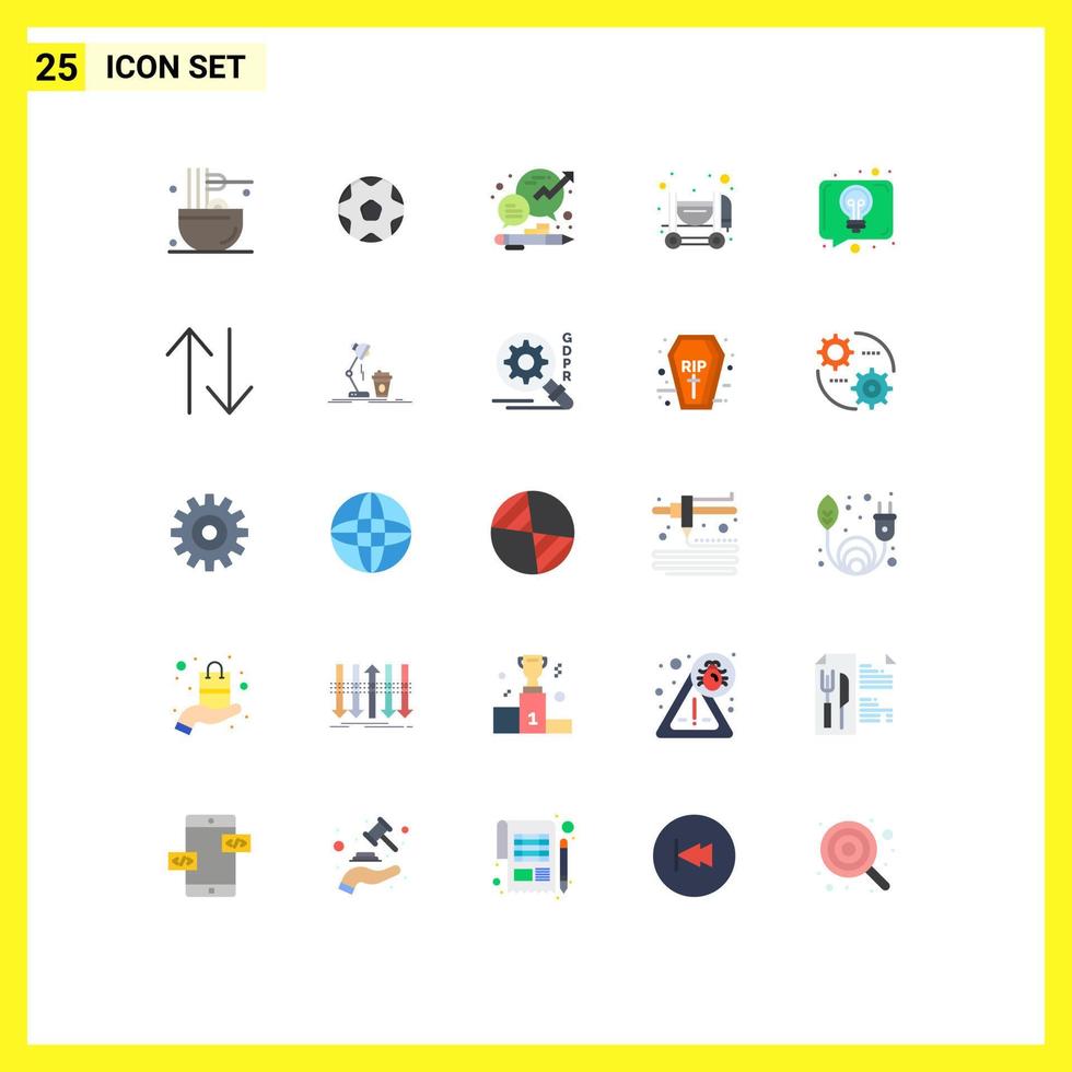 impostato di 25 moderno ui icone simboli segni per conversazione costruzione calcio calcestruzzo gestione modificabile vettore design elementi