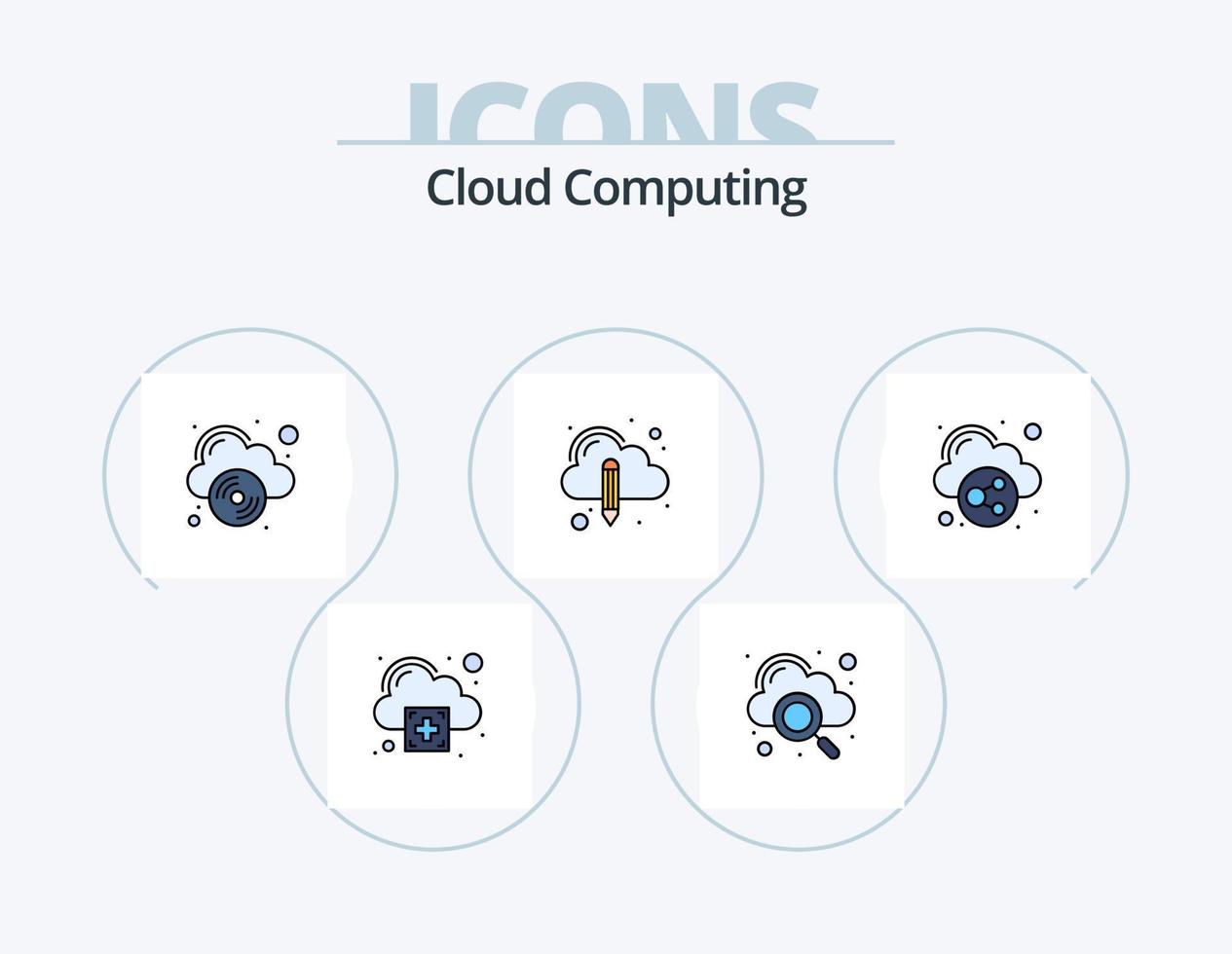 nube calcolo linea pieno icona imballare 5 icona design. tecnologia. nube. i soldi. attività commerciale vettore