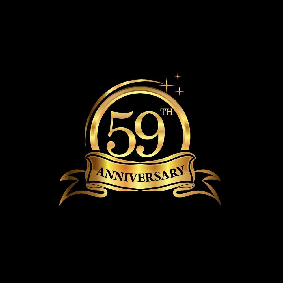 59 anno anniversario celebrazione. anniversario classico eleganza d'oro colore isolato su nero sfondo, vettore design per celebrazione, invito carta, e saluto carta