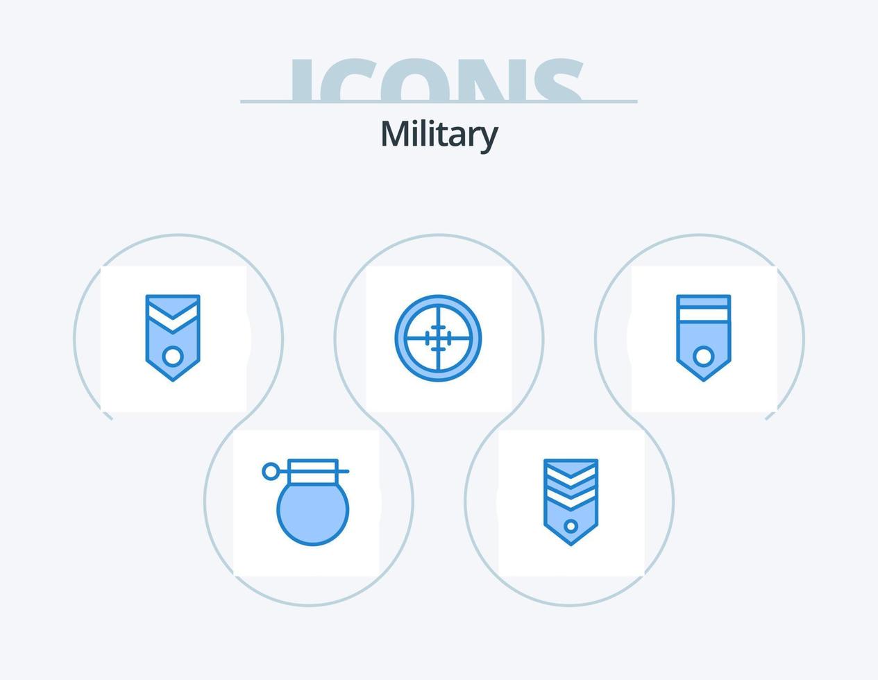 militare blu icona imballare 5 icona design. militare. esercito. strisce. strisce. uno vettore