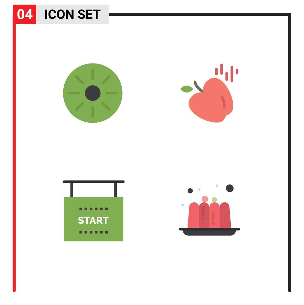 imballare di 4 moderno piatto icone segni e simboli per ragnatela Stampa media come come bevanda gare pasto scienza torta modificabile vettore design elementi