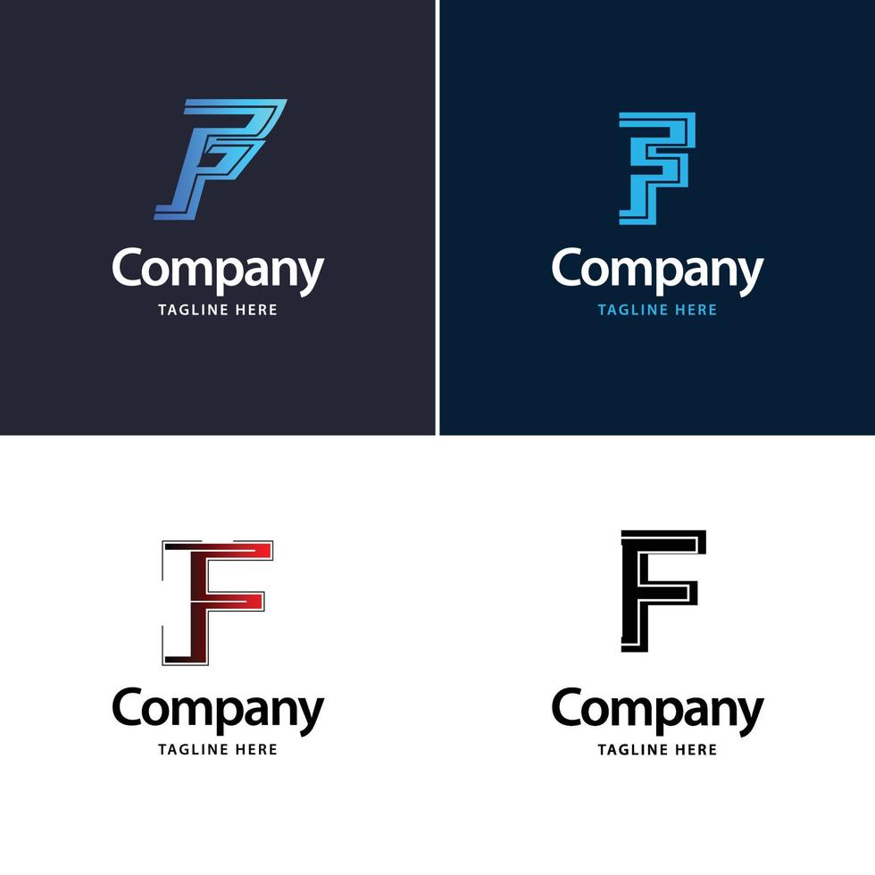 lettera f grande logo imballare design creativo moderno loghi design per il tuo attività commerciale vettore