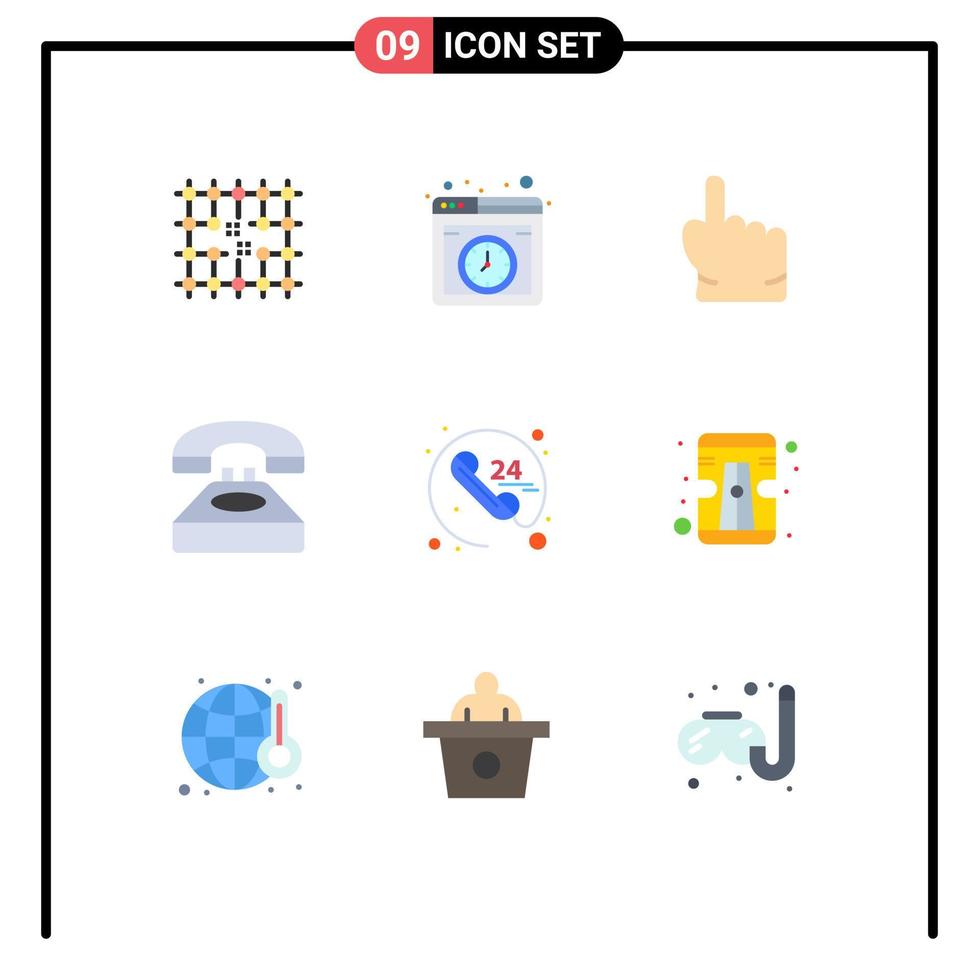 mobile interfaccia piatto colore impostato di 9 pittogrammi di conversazione contatto in linea comunicazione toccare modificabile vettore design elementi