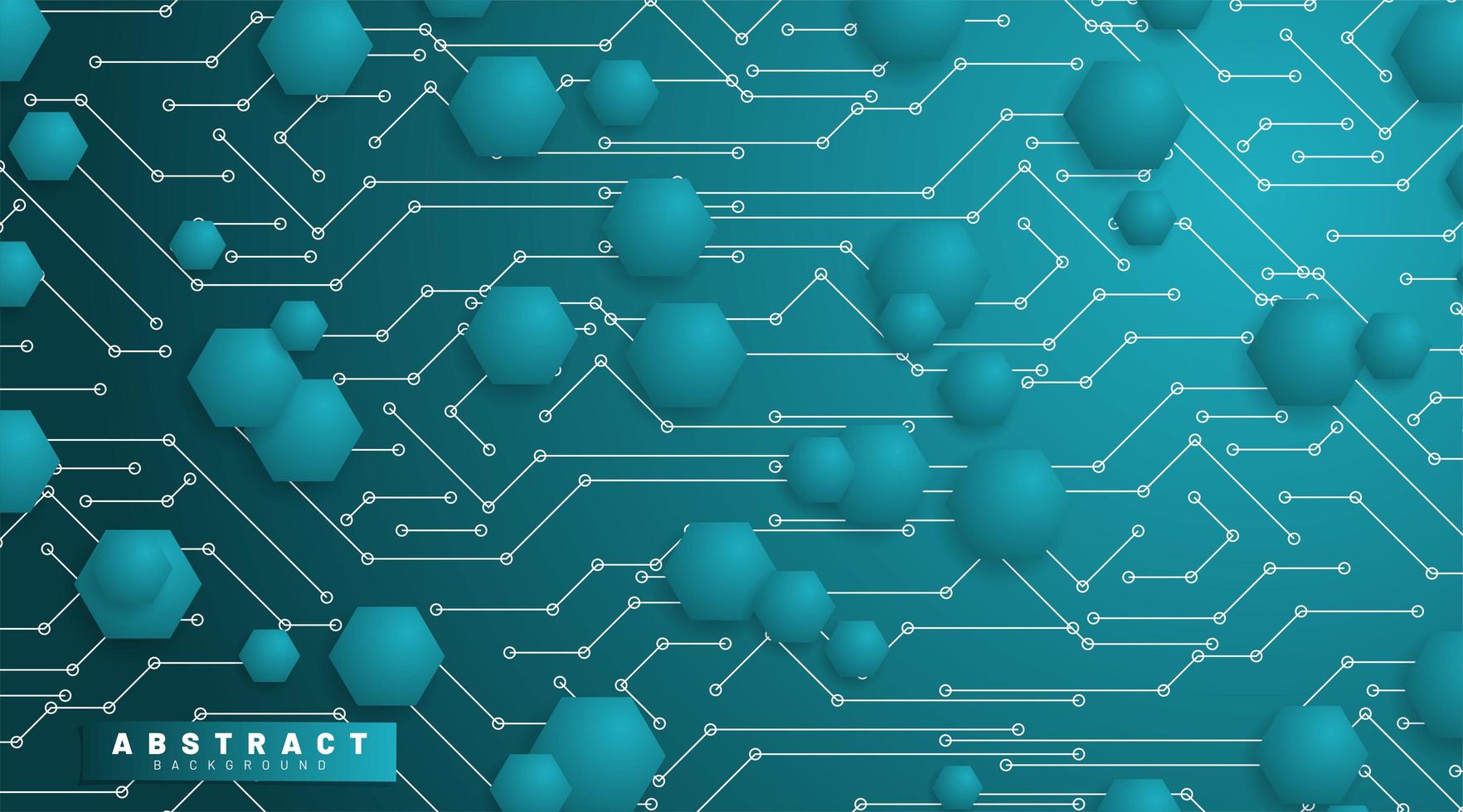 sfondo astratto tecnologia vettoriale. esagono blu con una linea di collegamento sullo sfondo. futuro design della tecnologia del circuito 3d vettore