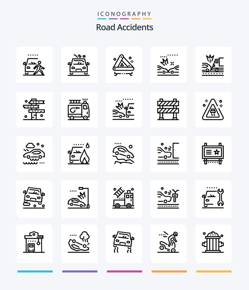 creativo strada incidenti 25 schema icona imballare come come macchina. incidenti. strada. incidente. cartello vettore