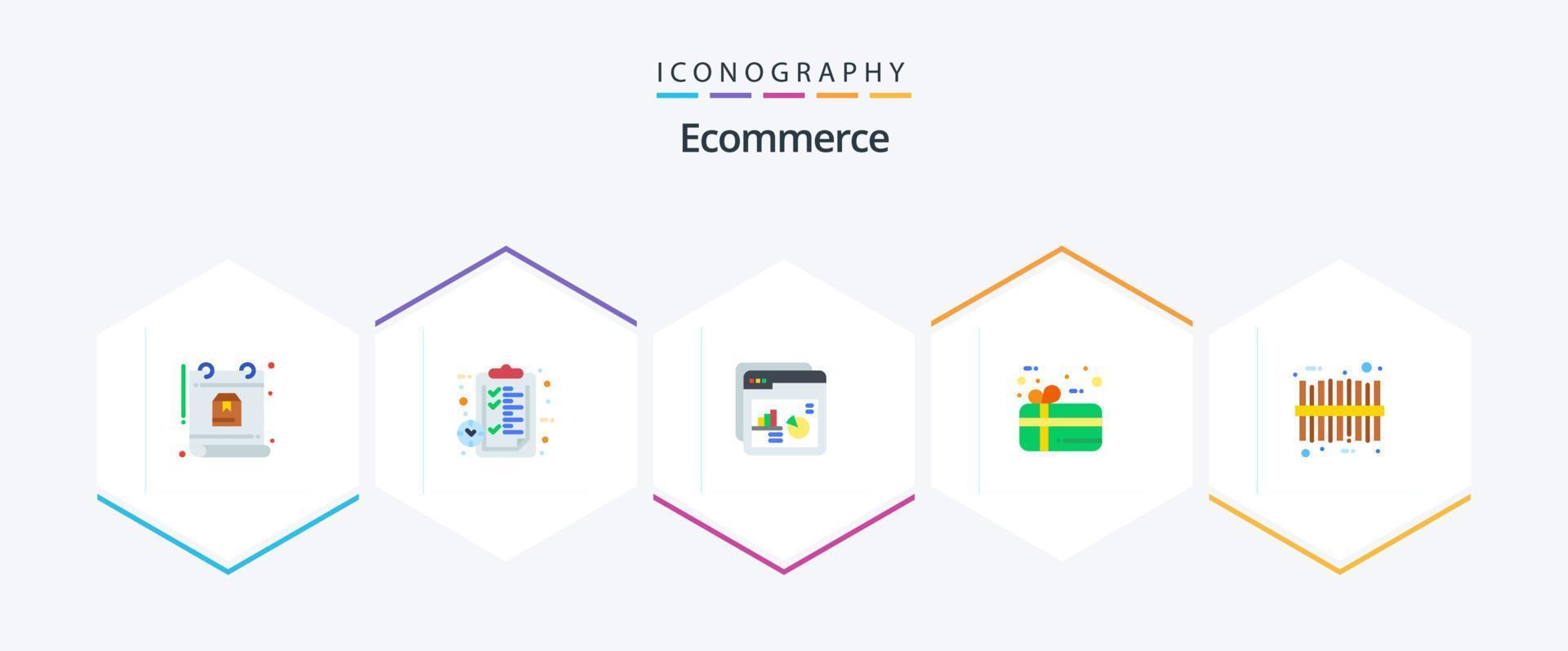 e-commerce 25 piatto icona imballare Compreso codice a barre. vacanza. guarda. regalo. ragnatela vettore