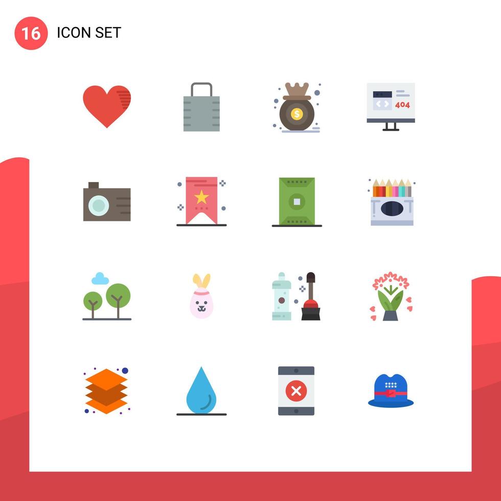 16 piatto colore concetto per siti web mobile e applicazioni sviluppo del browser sicurezza App grafico modificabile imballare di creativo vettore design elementi