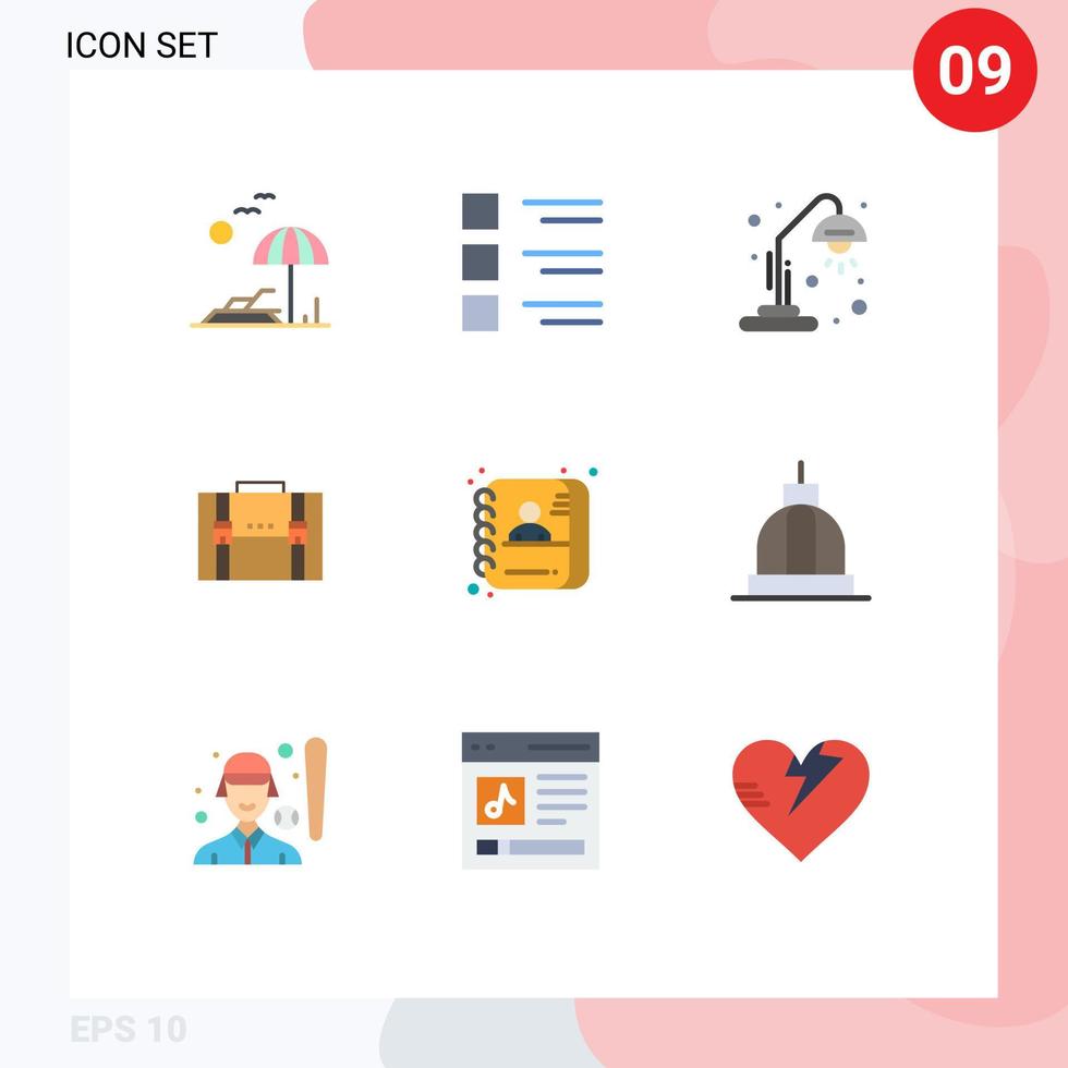 impostato di 9 moderno ui icone simboli segni per marketing Astuccio Visualizza attività commerciale formazione scolastica modificabile vettore design elementi