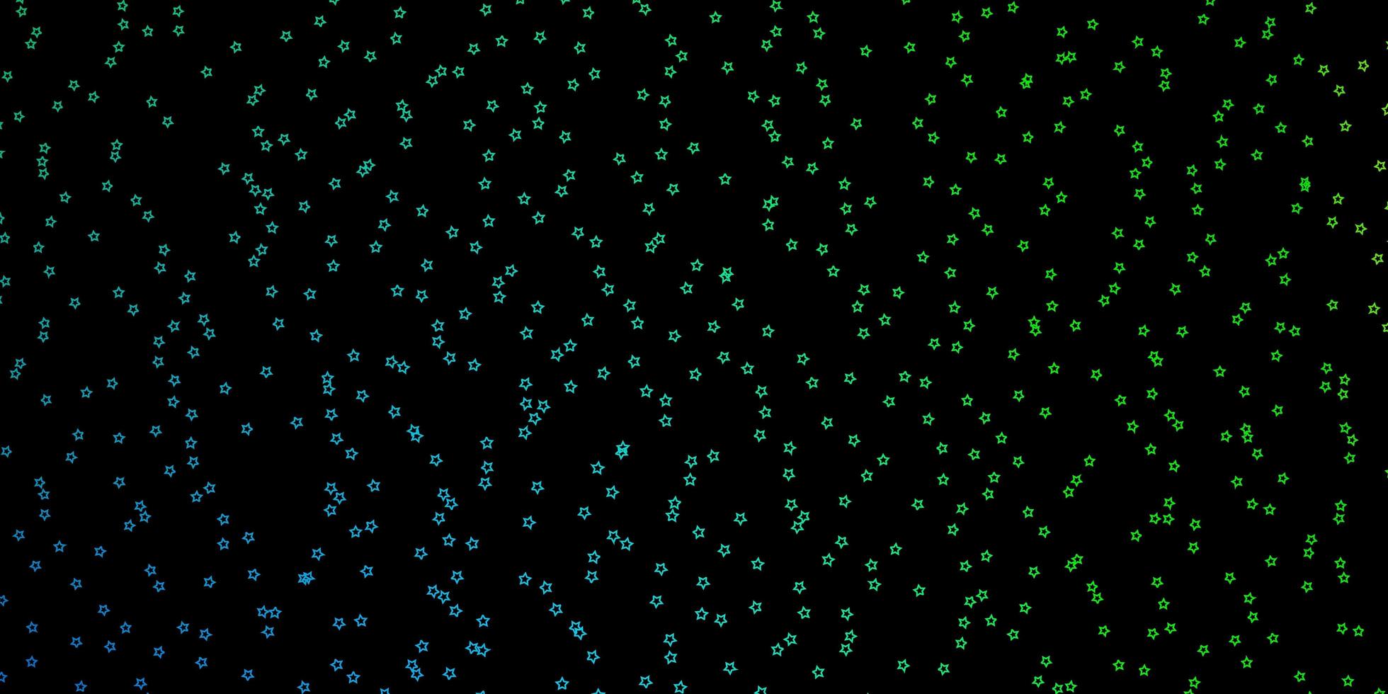 sfondo vettoriale blu scuro, verde con stelle colorate.