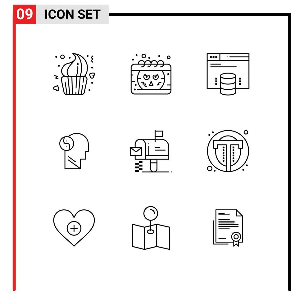 9 schema concetto per siti web mobile e applicazioni scatola testa smiley brian ragnatela modificabile vettore design elementi