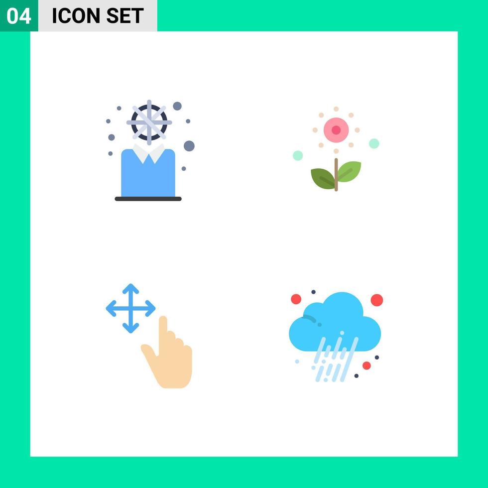 impostato di 4 moderno ui icone simboli segni per attività commerciale gesto personale rosa giornalista modificabile vettore design elementi