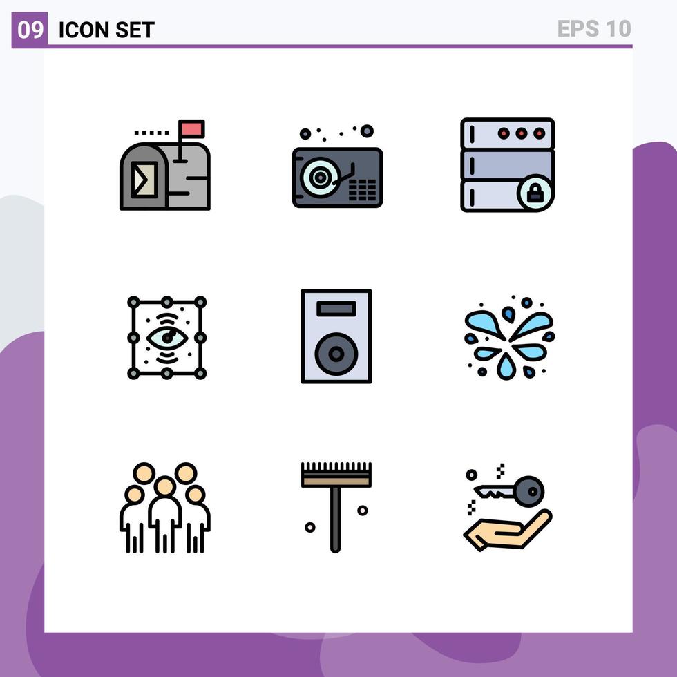 9 creativo icone moderno segni e simboli di piatto prodotti server elettronica Visualizza modificabile vettore design elementi