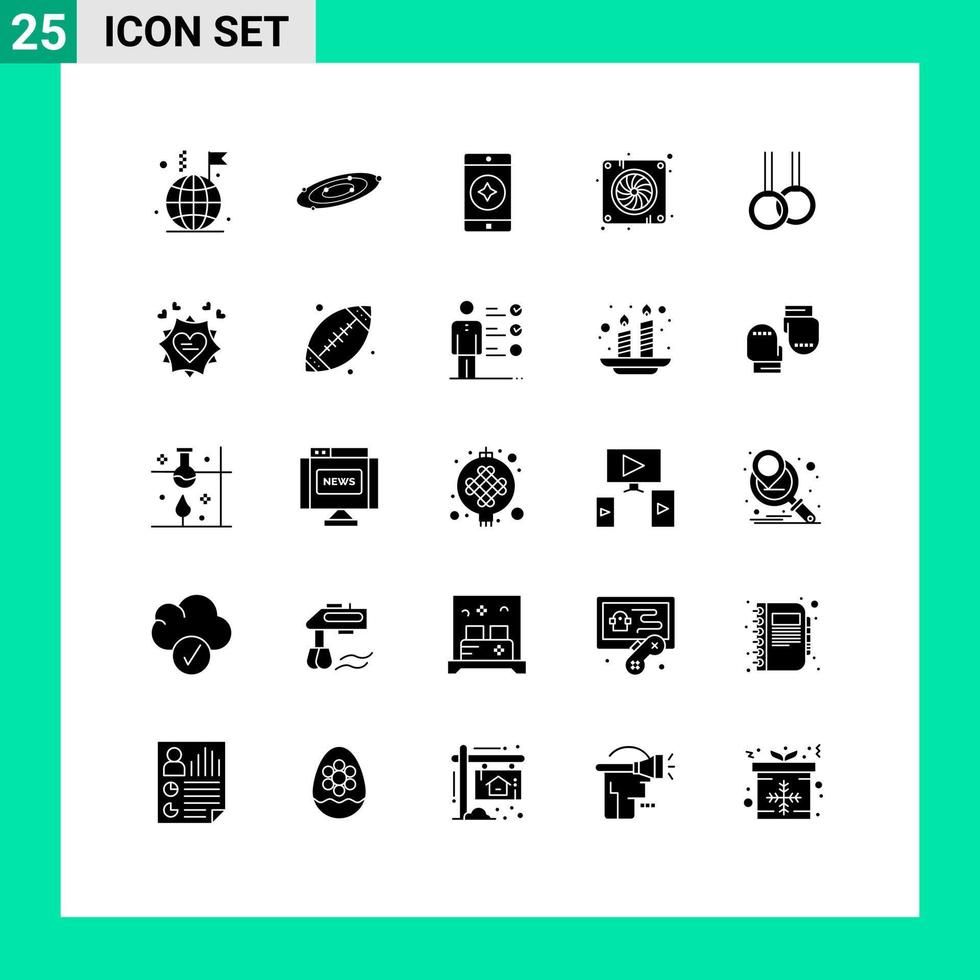 25 creativo icone moderno segni e simboli di ginnastica hardware universo fan computer modificabile vettore design elementi