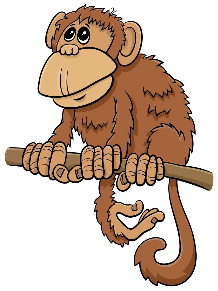 cartone animato scimmia personaggio animale comico vettore