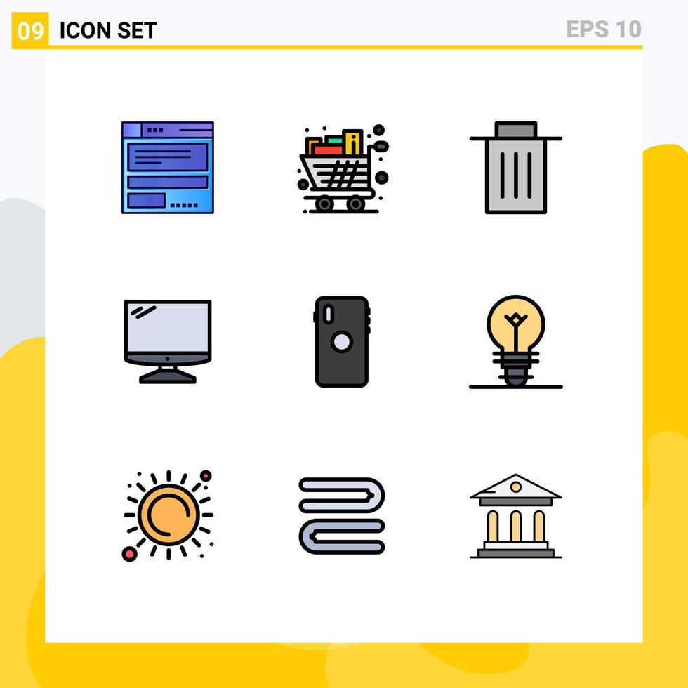 impostato di 9 moderno ui icone simboli segni per pc dispositivo carrello tenere sotto controllo utente modificabile vettore design elementi