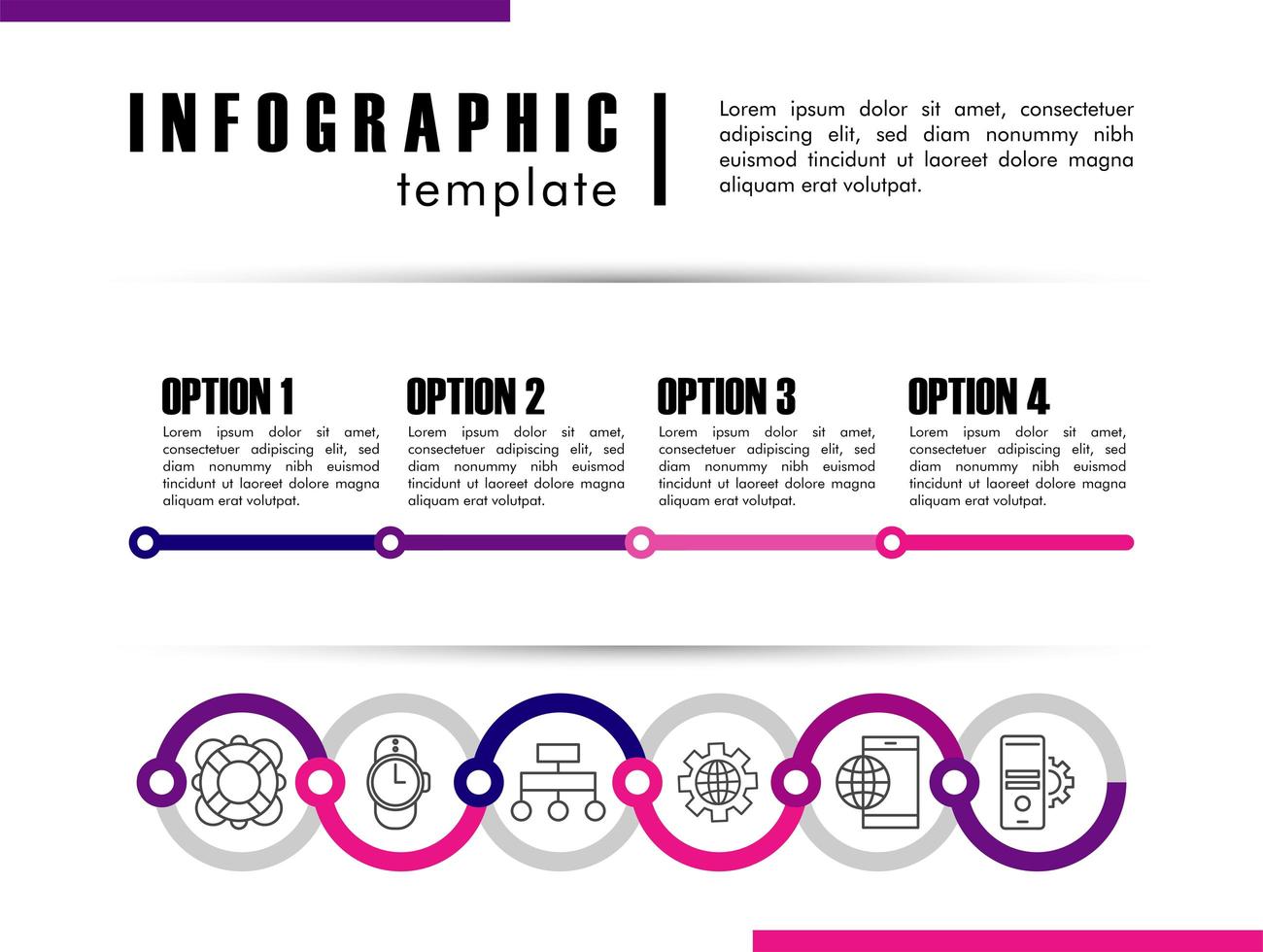 modello di infografica con statistiche in sfondo bianco vettore