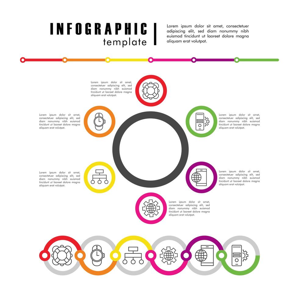 modello di infografica con statistiche in sfondo bianco vettore