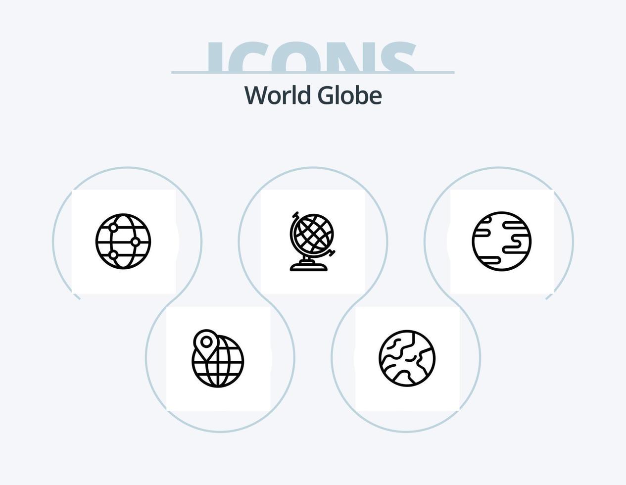 globo linea icona imballare 5 icona design. . freccia. globo. Internet. globale vettore