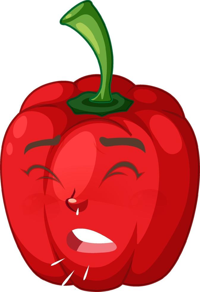personaggio dei cartoni animati di peperone con espressione facciale vettore