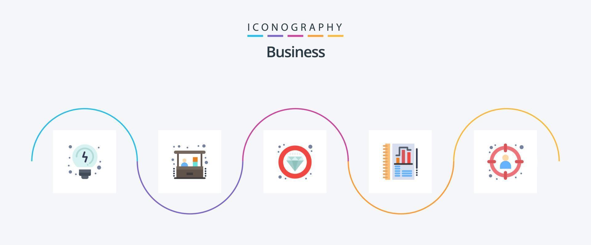 attività commerciale piatto 5 icona imballare Compreso a caccia. scegliere. premio. grafico. annuale rapporto vettore