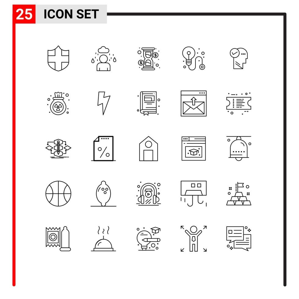 25 creativo icone moderno segni e simboli di gas soluzione Caricamento in corso testa processi modificabile vettore design elementi