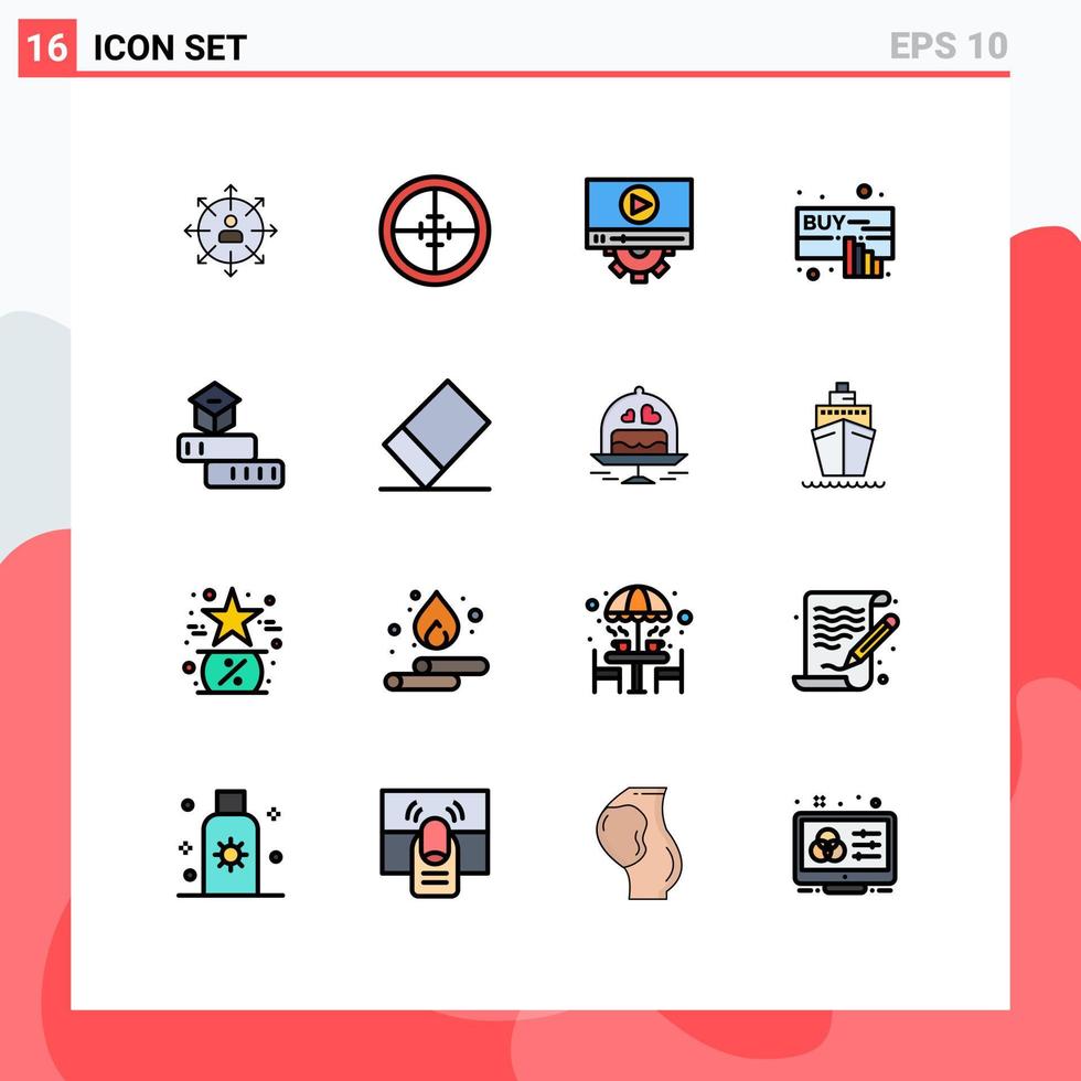 impostato di 16 moderno ui icone simboli segni per clic design distintivo ambientazione video modificabile creativo vettore design elementi
