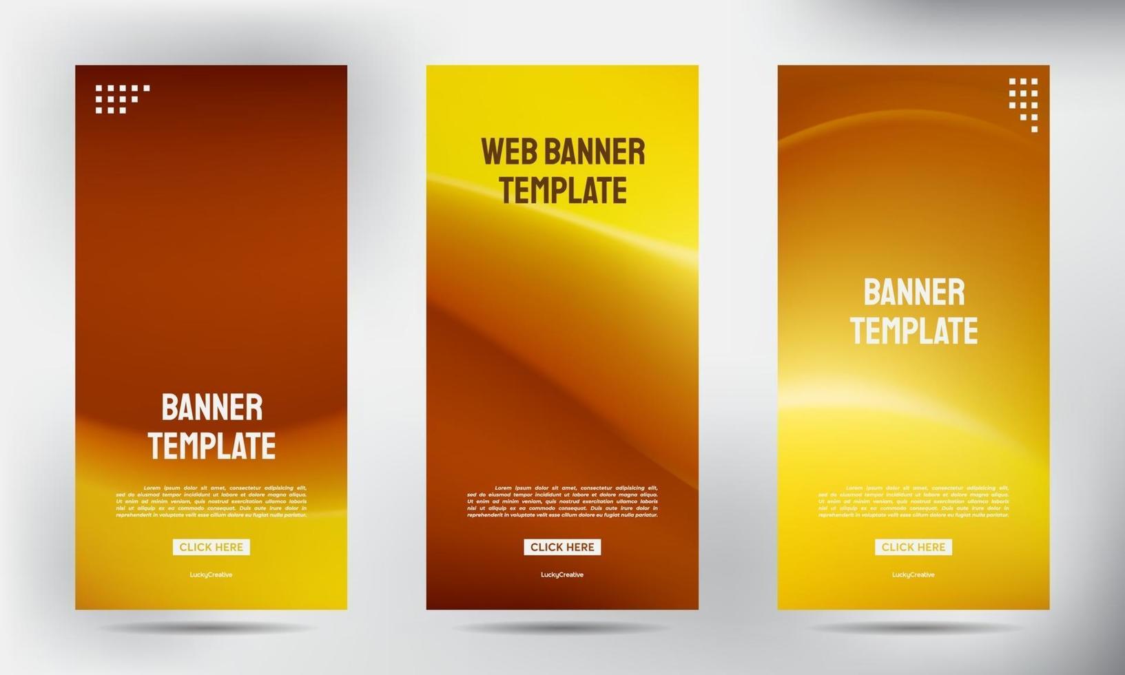 set di semplice colore marrone maglia roll up banner brochure aziendale vettore